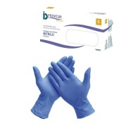 GANTS NITRILE SANS POUDRE BLEUES 100 unites