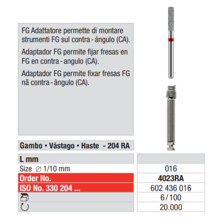 MANDRIN CONVERTIDOR DE FG A CA 4023RA 6 Unites