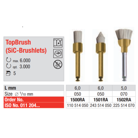 BROSSETTES PROPHYLAXIE TOPBRUSH 1501RA 5 UNITES