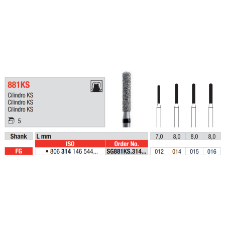 FRAISE DIAMANT SG881KS-314-014 5 UNITES