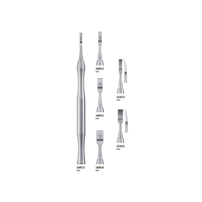 1610/3 OSTEOTOME CISEAU OS COURBE 3mm.