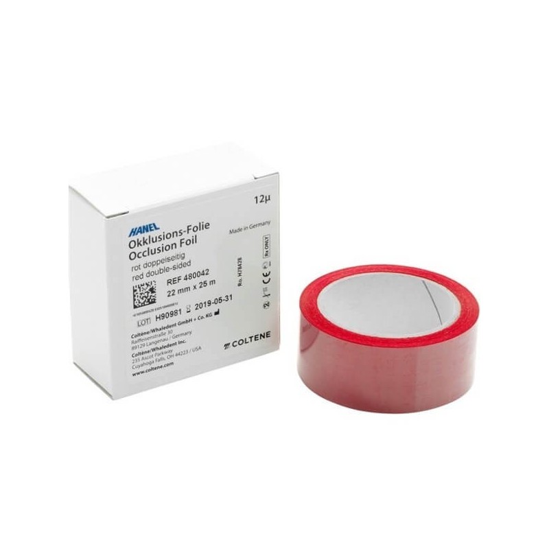 LAME PLASTIQUE ROUGE 2 COTES 12 micras 22 mm. 5 m. hanel