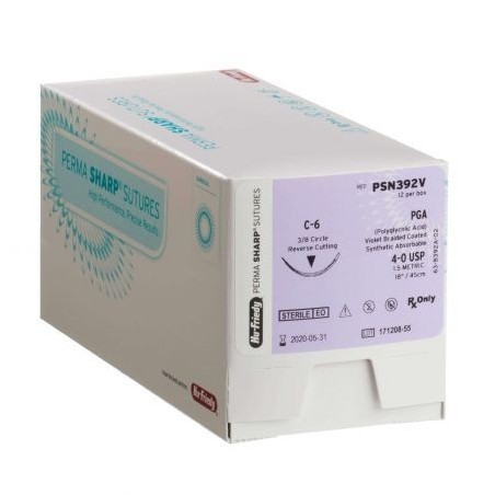 SUTURE PGA INCOLORE C-17 3/8 12 unites