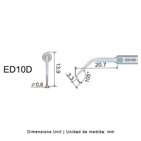 INSERT ENDO DIAMANT ED10D POUR SATELEC