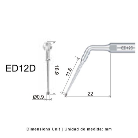 INSERT ENDO DIAMANT ED12D POUR SATELEC