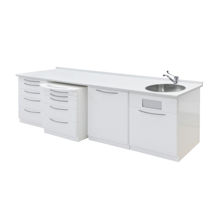 ENSEMBLE 4 MOD MOBILIER "TECHNOFLUX-ZILFOR" (LAVABO A DERECH