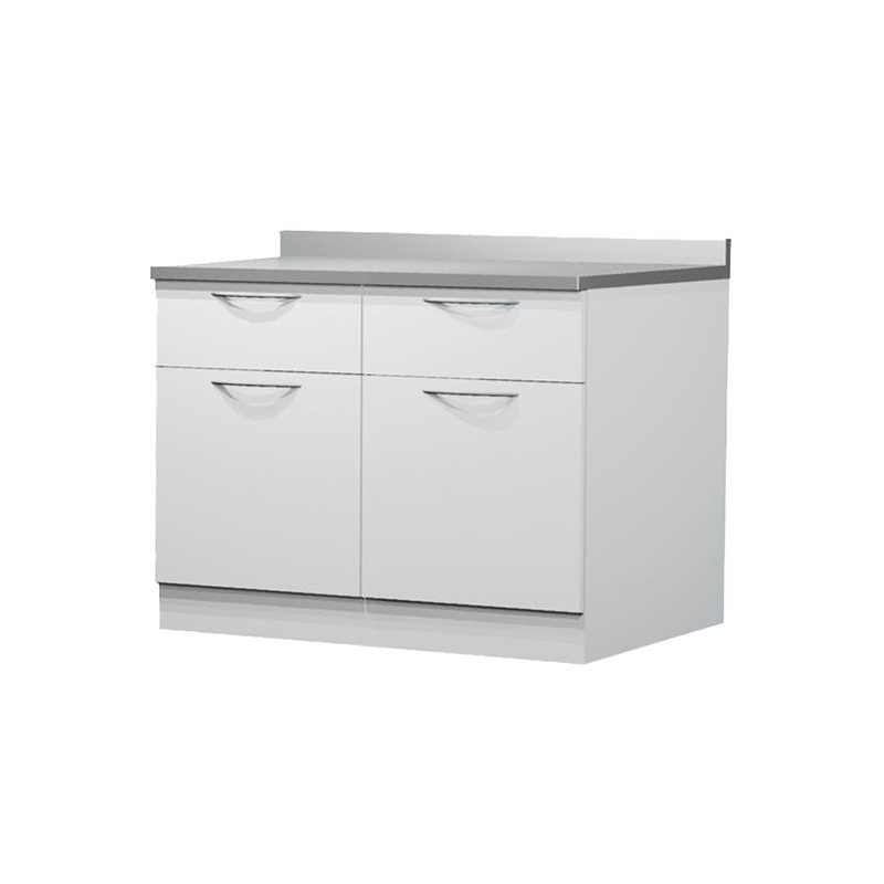 ENSEMBLE MOBILIER AUXILIARE METALLIQUE ZILFOR, SOBRE ACIER INOX