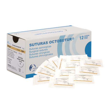 OCTOSUTUR SUTURE NYLON REVERSE 4/0 3/8 19mm 12 unites