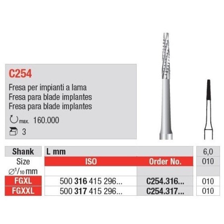 FRAISE CHIRURGIE C254.316.010 3 Unites