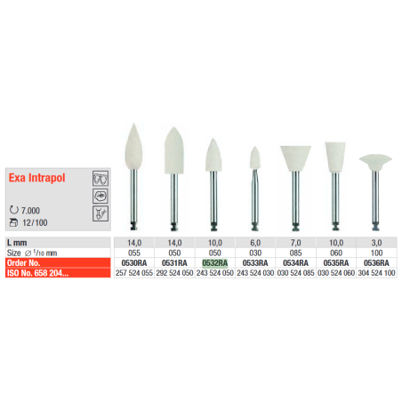 POINTE POLISSAGE EXA INTRAPOL 0532RA 100 unites