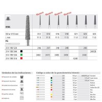 FRAISES DIAMANT CB 850L 024 FG GRAIN S EPAIS 6 unites