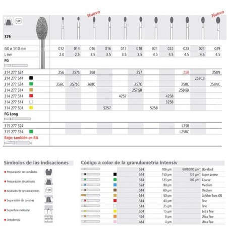 FRAISES DIAMANT CB 379 024 FG GRAIN S EPAIS 6 unites