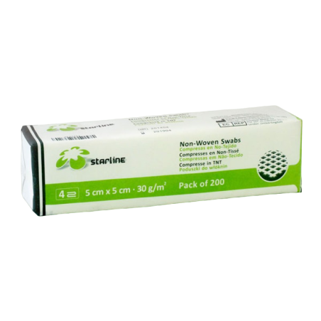 COMPRESSES DE GAZE 5x5 NON STERILE NONTISSE 30G/M2 200 Unites