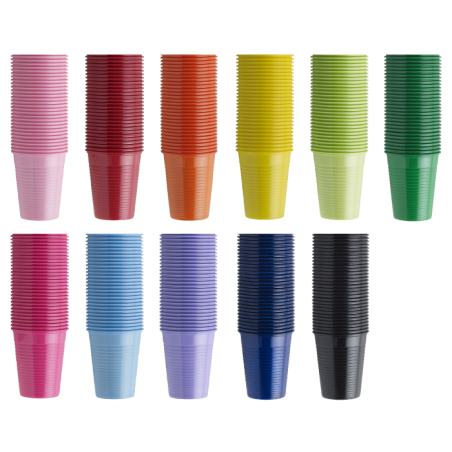 GOBELETS PLASTIQUE COULEURS 200 cc 100 Unites