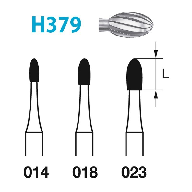 Fraises Tungstene Turbine Acabado H379 (014-023) Huevo 12 Filos 5 Unites