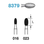 Les fraises de Turbine Diamond et Fine Grain. Modèle : Oval. Encadré de 5 Unites