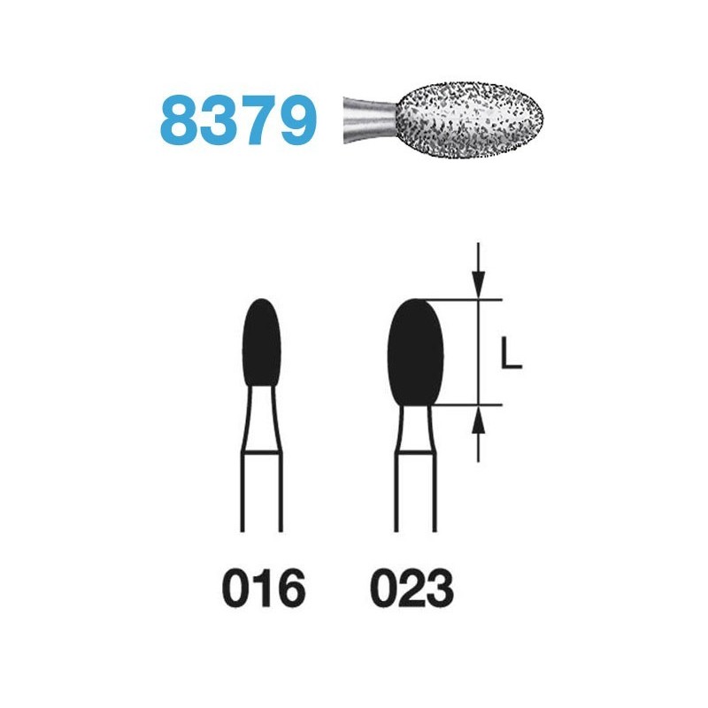 Fraises Diamant Turbine Grain Fine 8379 (016-023) Ovale 5 Unites