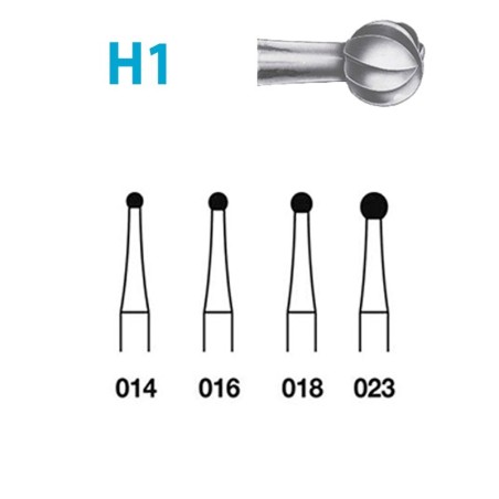 Fraises Tungstene Contre Angle Tige Long H1 (014-023) Rond 5 Unites