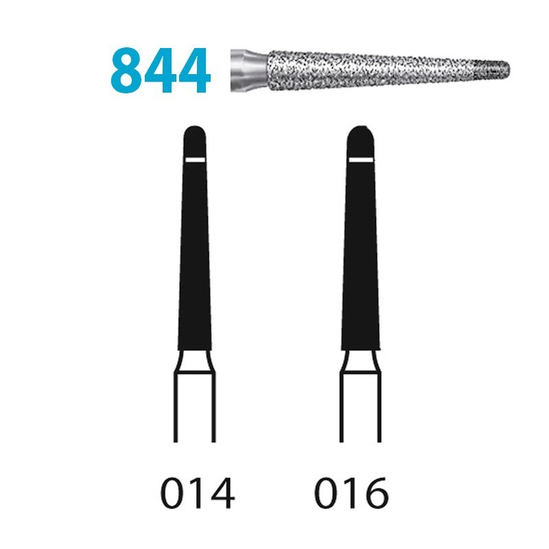 Fraises Diamant Turbine Grain Epais 844 (014-016) Conique Long 5 Unites