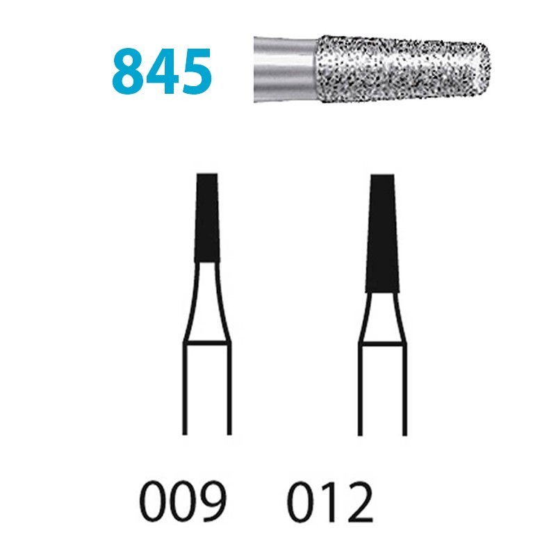 Fraises Diamant Turbine Grain Moyen 845 (009-012) Conique 5 Unites