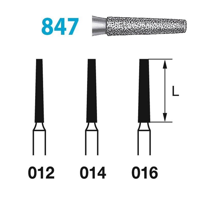 Fraises Diamant Turbine Grain Epais 847 (012-016) Conique Epaule 5 Unites