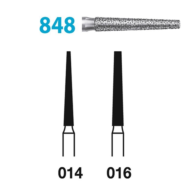 Fraises Diamant Turbine Grain Moyen 848 (014-016) Conique Epaule Long 5 Unites