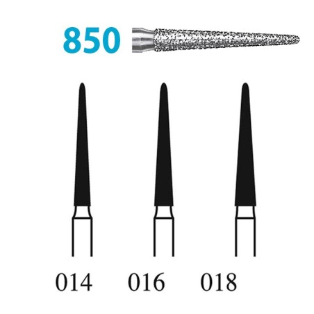 Fraises Diamant Turbine Grain Epais 6850 (014-018) Conique Rond Long 5 Unites