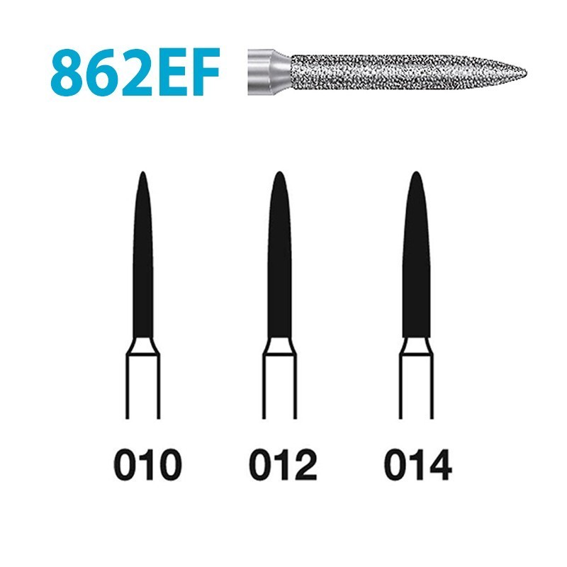 Fraises Diamant Turbine Grain Extrafine 862EF (010-016) Flamme 5 Unites