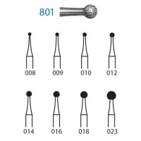 Fraises Diamant Turbine Grain Moyen 801 (008-023) Rond 5 Unites