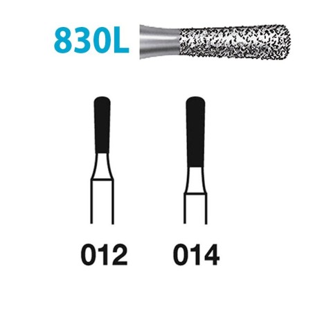 Fraises Diamant Turbine Grain Epais 830L (010-012) Poire Long 5 Unites