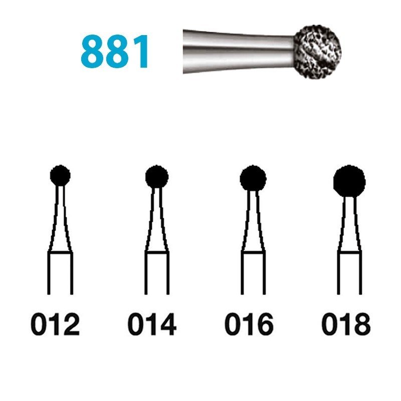 Fraises Diamant Turbine Grain Epais 6801 (012-018) Rond 5 Unites