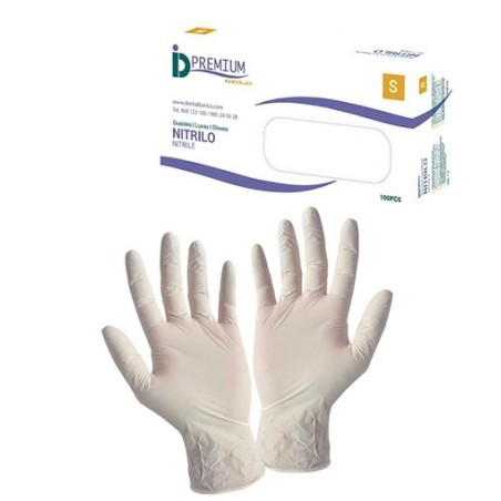 GANTS NITRILE SANS POUDRE BLANC 100 Unites